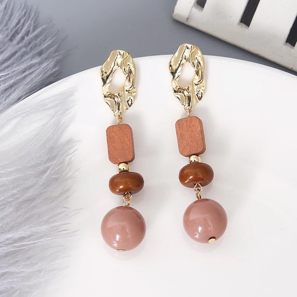 Jewelry - Long Wood Acrylic Earrings